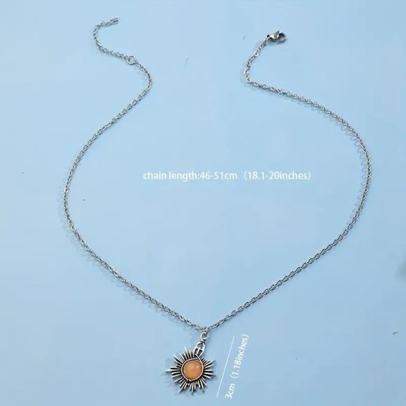 Jewelry Set - Boho Sun And Moon Earrings and Necklace Set - NEW - Picture 4 of 8